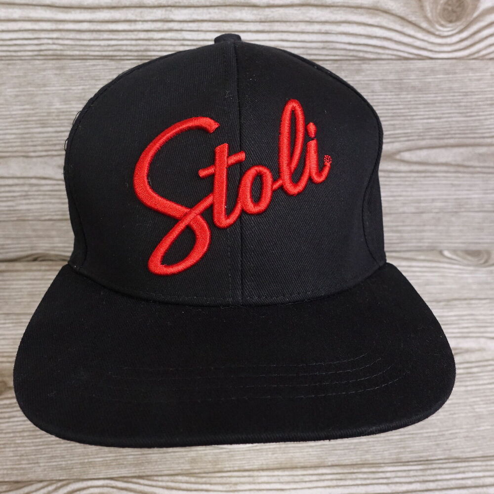 STOLI VODKA LIQUOR BLACK ADJUSTABLE CURVE SNAPBACK‎ BASEBALL HAT CAP